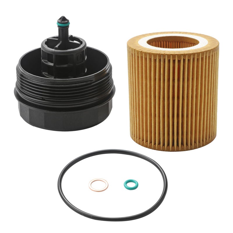 Dtomi Engine Oil Filter Housing Cover Cap Compatible With BMW Vehicle E60 E70 E90 E93 F10 F30 128i 135i 528i 528i 328i 335i 530i 740i X3 X5 X6 Z4 Replace# 11427525334 11427566327 917-056 - Image 1